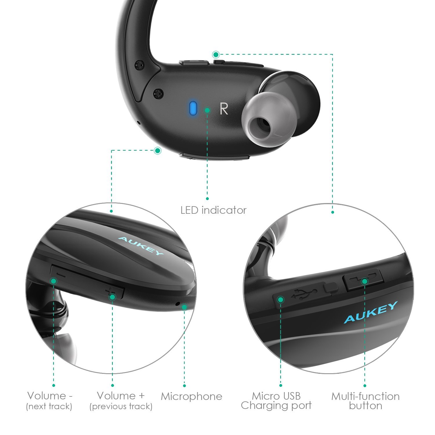 AUKEY Bluetooth V4.1 Sport Headphones 224